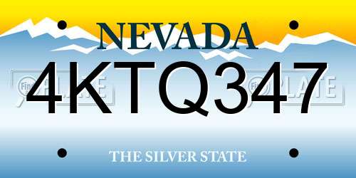 4KTQ347 Nevada License Plate