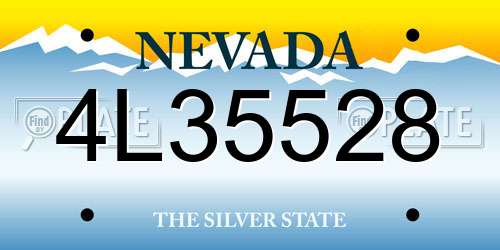 4L35528 Nevada License Plate