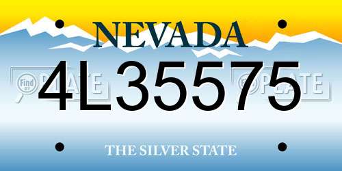 4L35575 Nevada License Plate