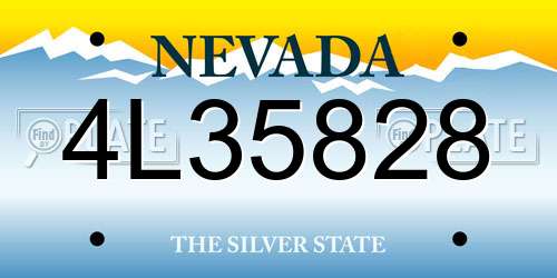 4L35828 Nevada License Plate