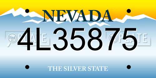 4L35875 Nevada License Plate