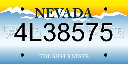 4L38575 Nevada License Plate