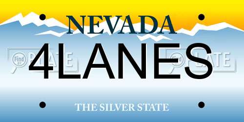4LANES Nevada License Plate