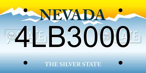 4LB3000 Nevada License Plate
