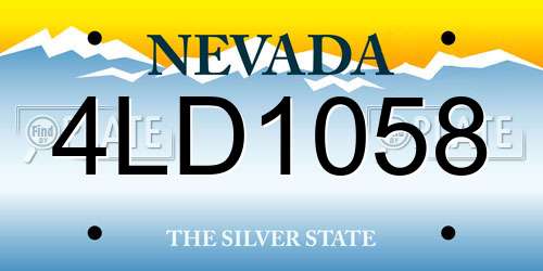 4LD1058 Nevada License Plate