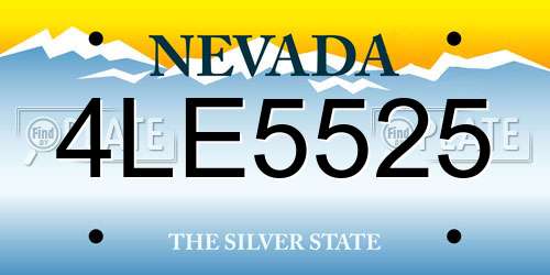 4LE5525 Nevada License Plate