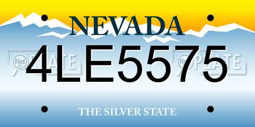 4LE5575 Nevada License Plate