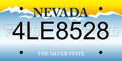 4LE8528 Nevada License Plate