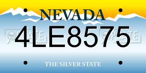4LE8575 Nevada License Plate