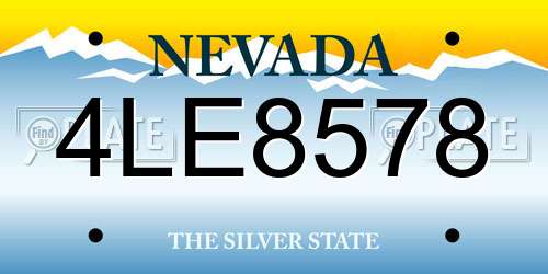 4LE8578 Nevada License Plate