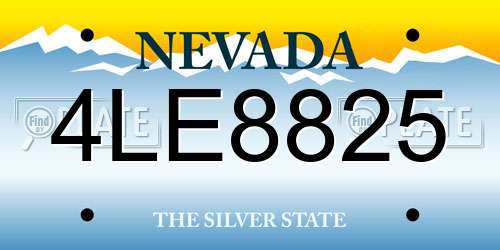 4LE8825 Nevada License Plate