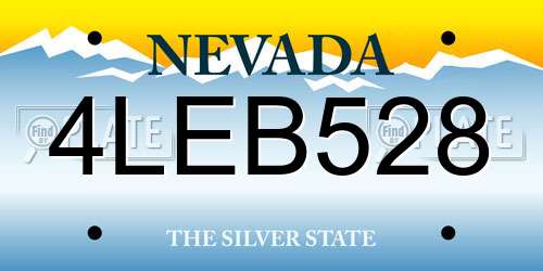 4LEB528 Nevada License Plate