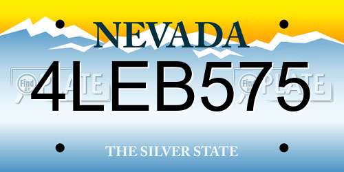 4LEB575 Nevada License Plate