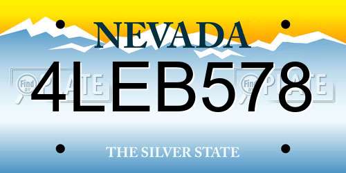 4LEB578 Nevada License Plate