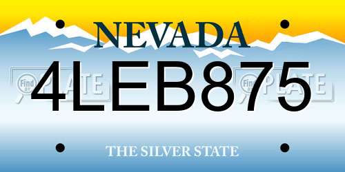 4LEB875 Nevada License Plate