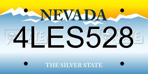 4LES528 Nevada License Plate