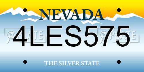 4LES575 Nevada License Plate