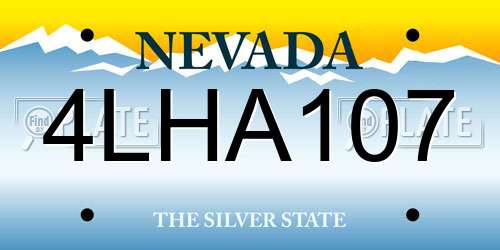 4LHA107 Nevada License Plate