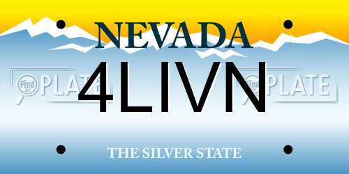4LIVN Nevada License Plate