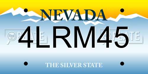 4LRM45 Nevada License Plate