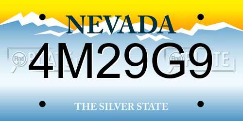4M29G9 Nevada License Plate