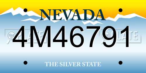 4M46791 Nevada License Plate