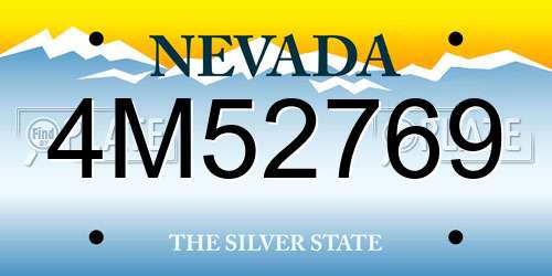 4M52769 Nevada License Plate