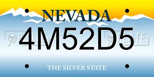 4M52D5 Nevada License Plate