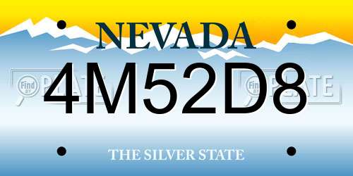 4M52D8 Nevada License Plate