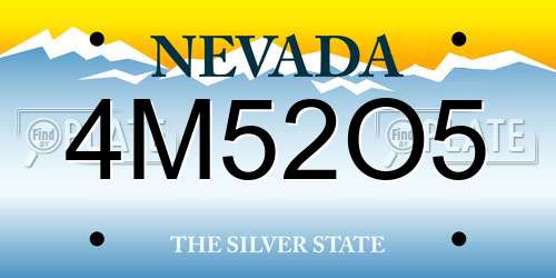 4M52O5 Nevada License Plate