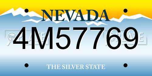 4M57769 Nevada License Plate