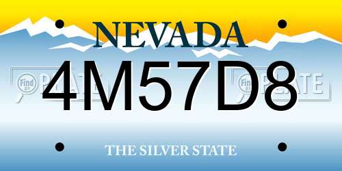4M57D8 Nevada License Plate