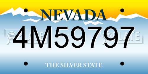 4M59797 Nevada License Plate