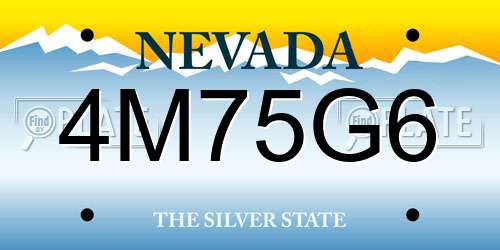 4M75G6 Nevada License Plate
