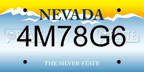 4M78G6 Nevada License Plate