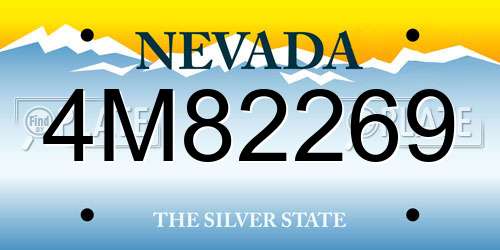 4M82269 Nevada License Plate
