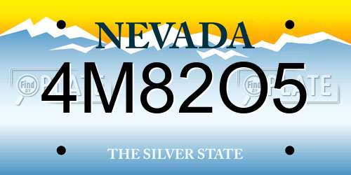 4M82O5 Nevada License Plate