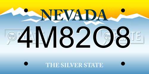 4M82O8 Nevada License Plate