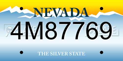 4M87769 Nevada License Plate