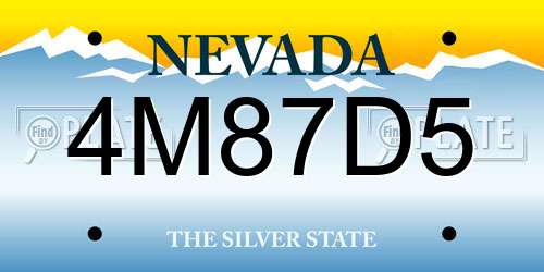4M87D5 Nevada License Plate