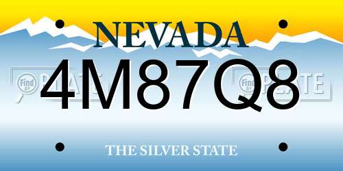 4M87Q8 Nevada License Plate