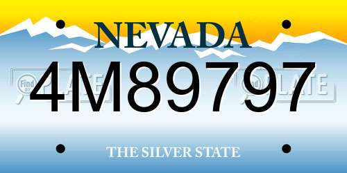 4M89797 Nevada License Plate