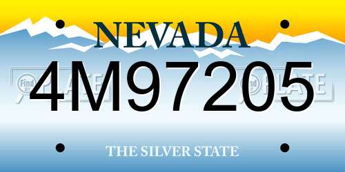4M97205 Nevada License Plate