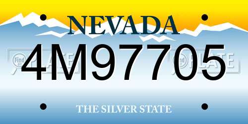 4M97705 Nevada License Plate