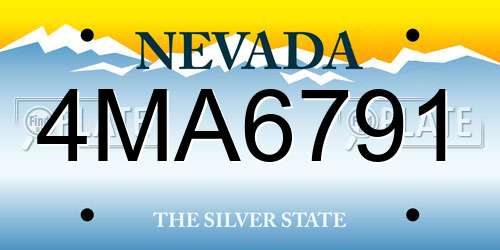 4MA6791 Nevada License Plate
