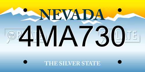 4MA730 Nevada License Plate
