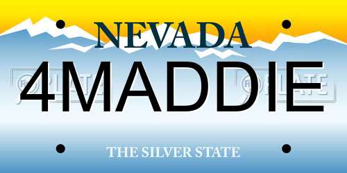 4MADDIE Nevada License Plate