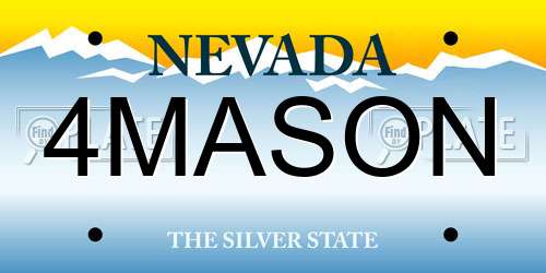 4MASON Nevada License Plate