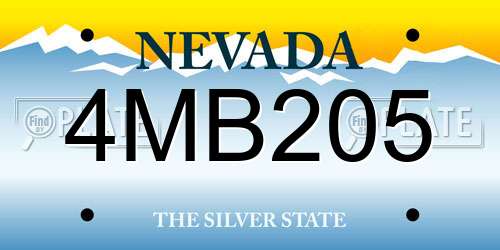 4MB205 Nevada License Plate