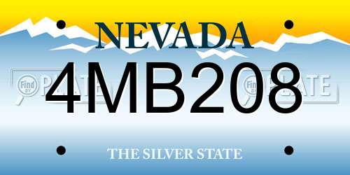 4MB208 Nevada License Plate